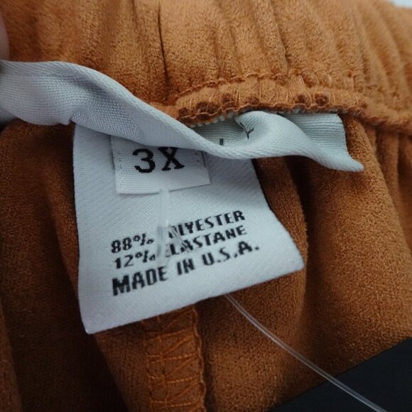 Bryn Walker Lantern Pants Women's Plus Size 3X Brown Faux Suede Oliver Wide Leg - Picture 7 of 9